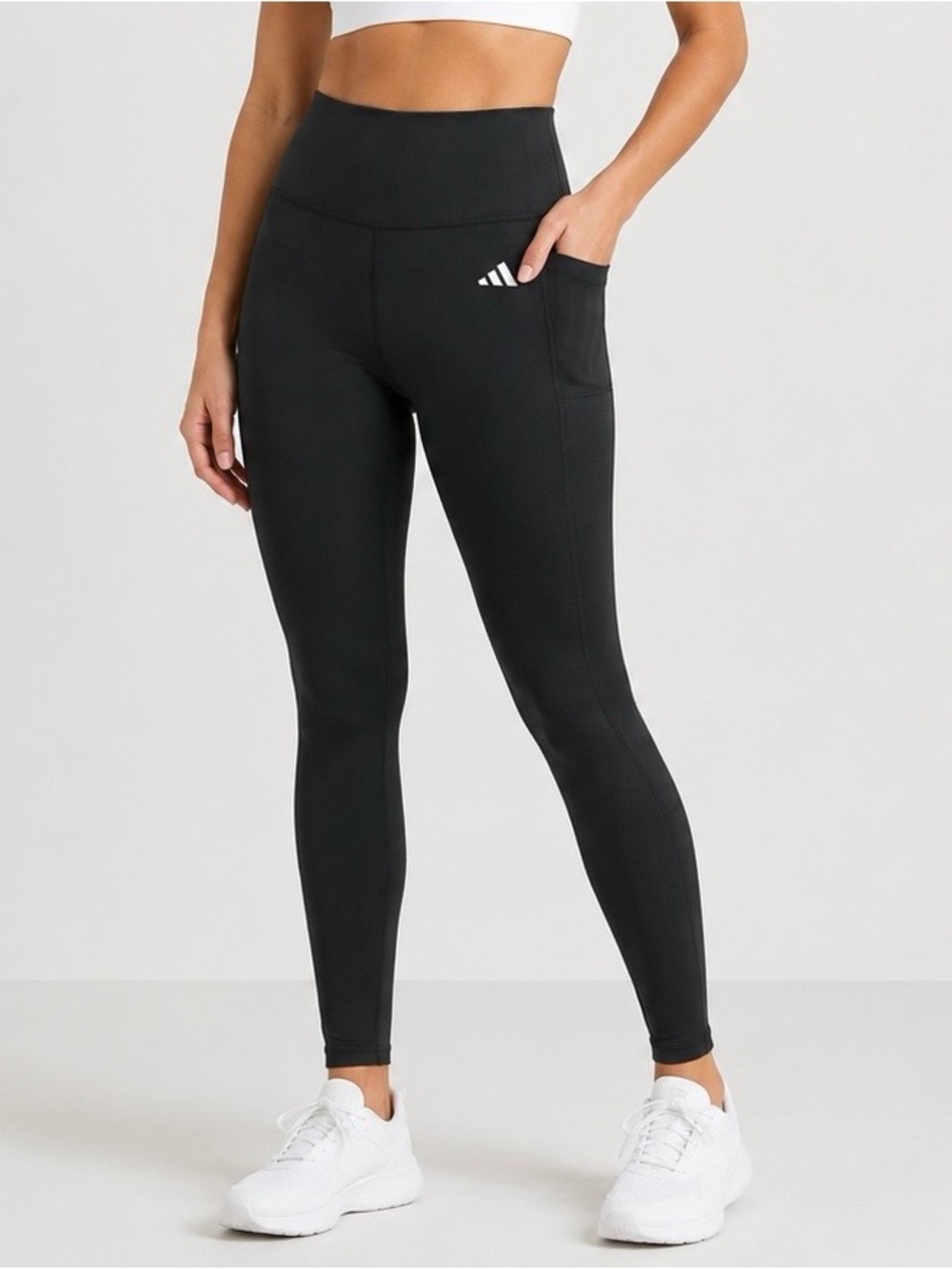 Adidas Black Aeroready 7/8 Leggings High Waist Pocket Size L